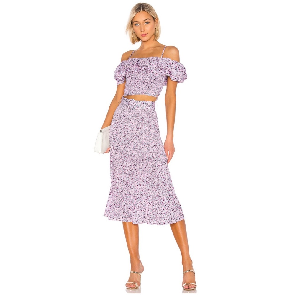 Nicholas • Revolve Smocked Crop and Skirt Set